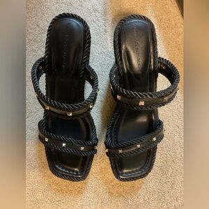 WHBM Studded Rope Wedge sandal